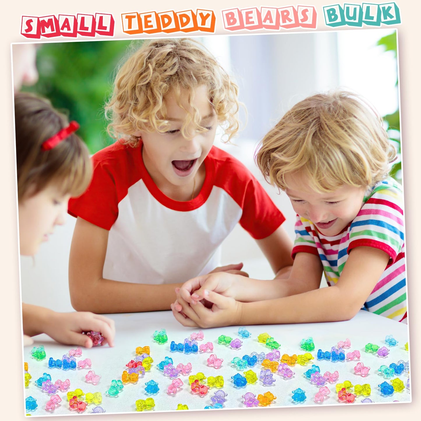 HAPTIME 240 Pcs Valentines Bears & Mini Resin Animals | Counting Bears & Tiny Figurines