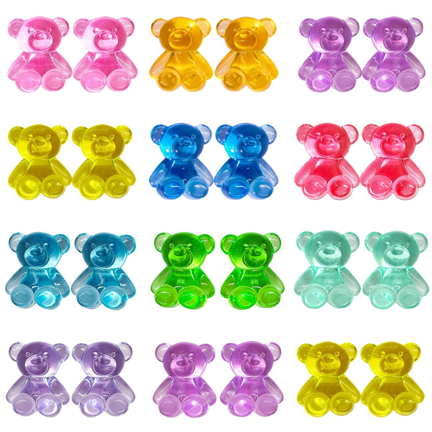 HAPTIME 240 Pcs Valentines Bears & Mini Resin Animals | Counting Bears & Tiny Figurines