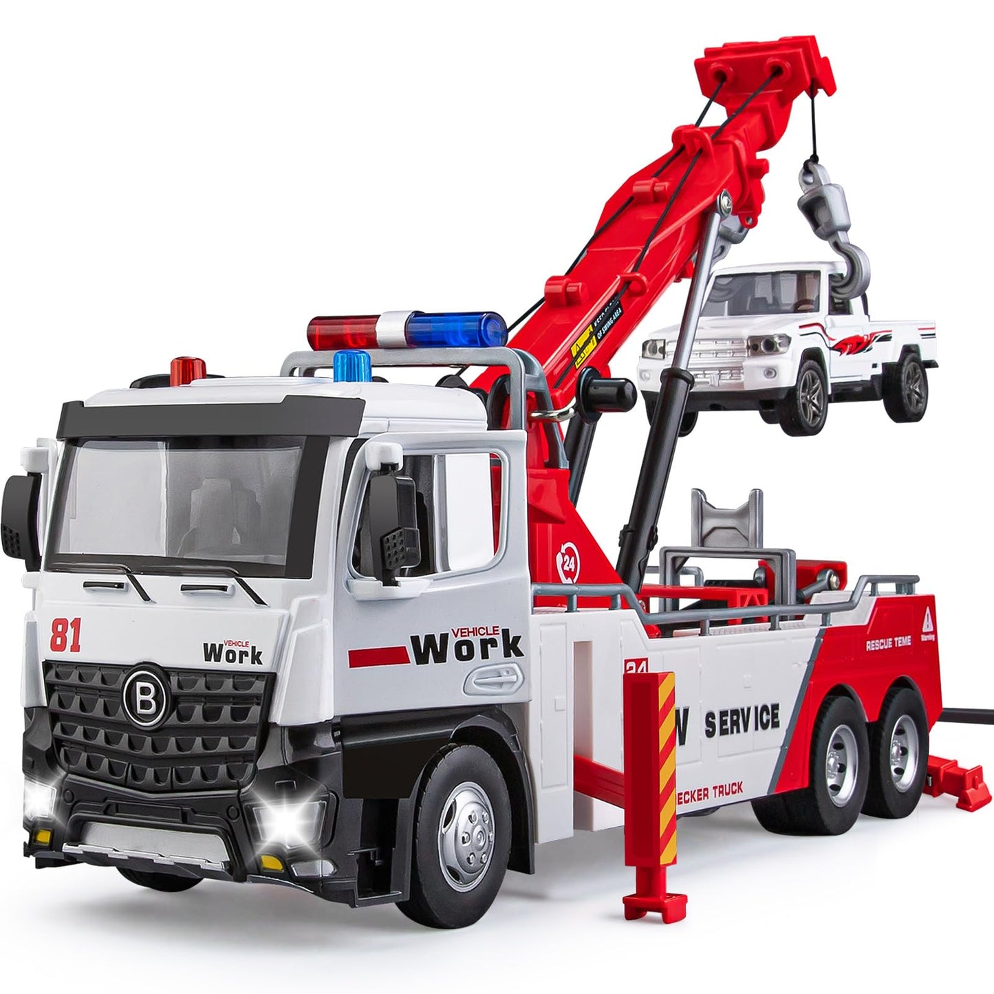 HAPYAD Tow Truck Toy with Crane – Metal Construction Vehicle for Kids