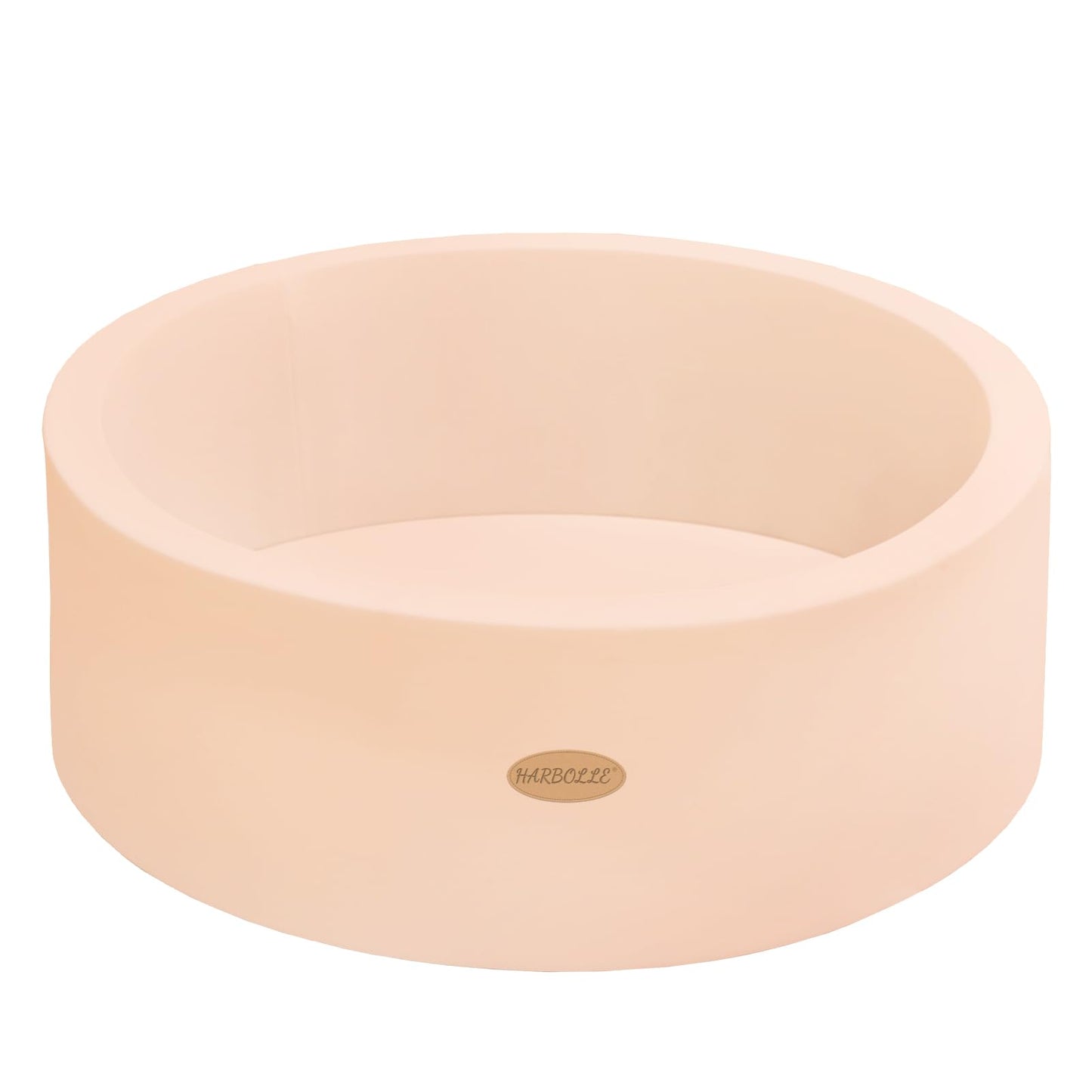 HARBOLLE Baby Ball Pit 35.4-inch Round Memory Foam Playpen – Indoor Outdoor Beige