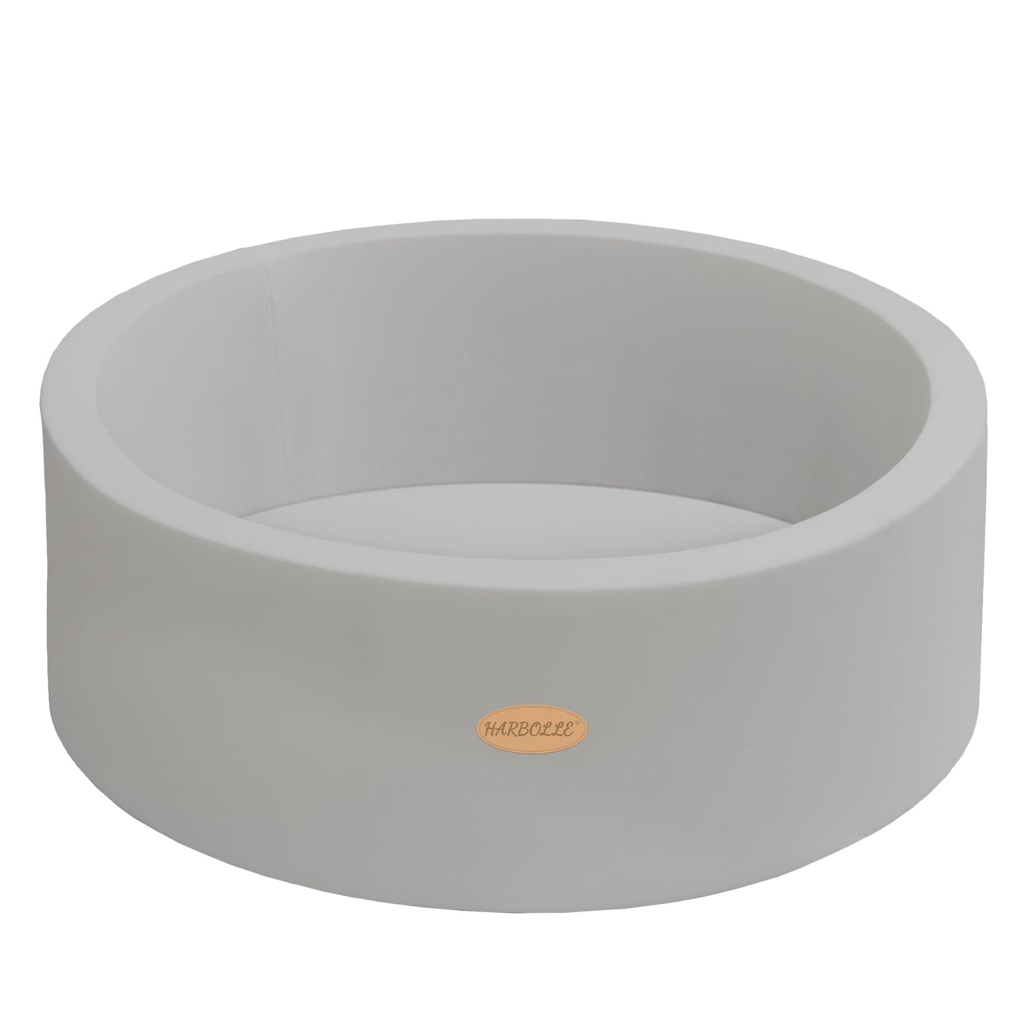 HARBOLLE Baby Ball Pit 35.4-Inch Soft Memory Foam Playpen – Indoor & Outdoor, Gray