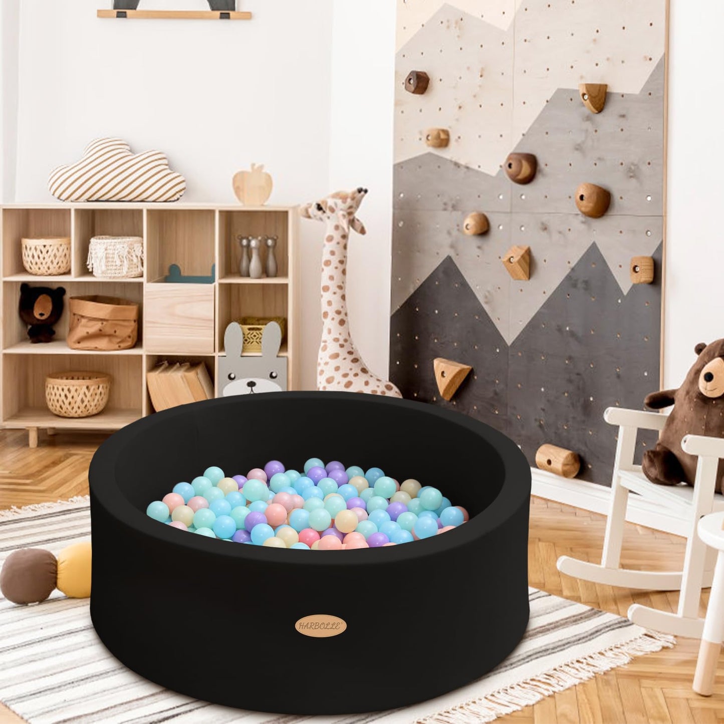 HARBOLLE Baby Ball Pit 35.4-inch Memory Foam Playpen – Indoor/Outdoor Fun for Babies & Toddlers
