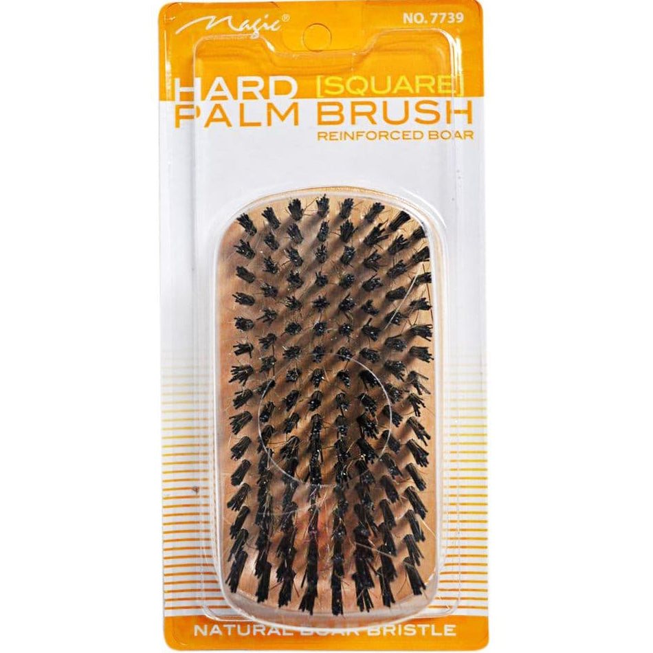 Magic Collection Hard Palm Brush - Superior Detangling & Wave Training for Coarse & Wavy Hair - Square (No.7739)