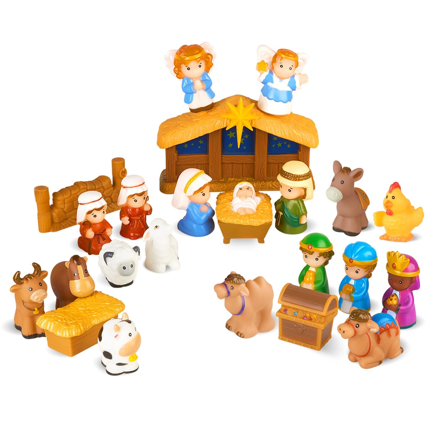 Hardwind 25-Piece Nativity Set for Kids | Complete Toddler Nativity Scene Playset (Ages 1-6+)