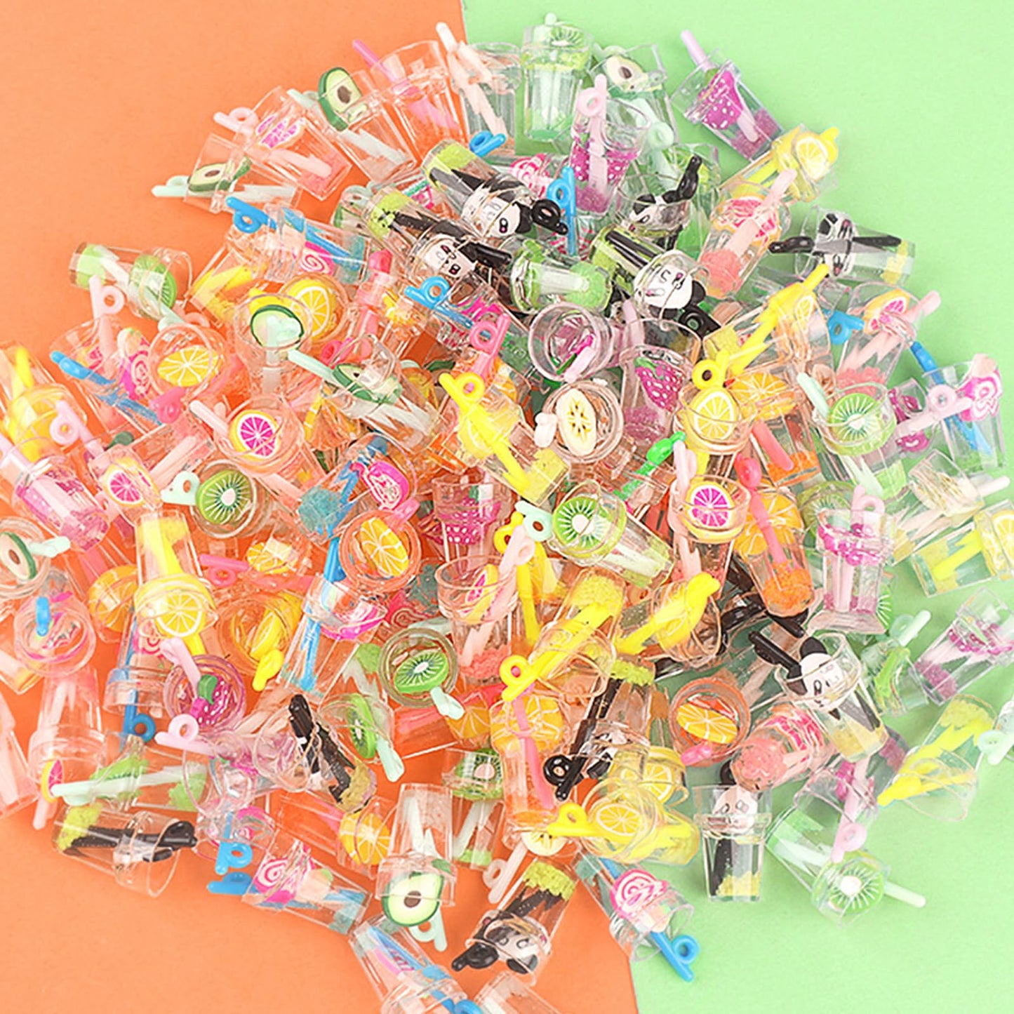 Harewu 9Pcs 1:12 Miniature Beverage Bottles for Dollhouses | Colorful Fruit Set