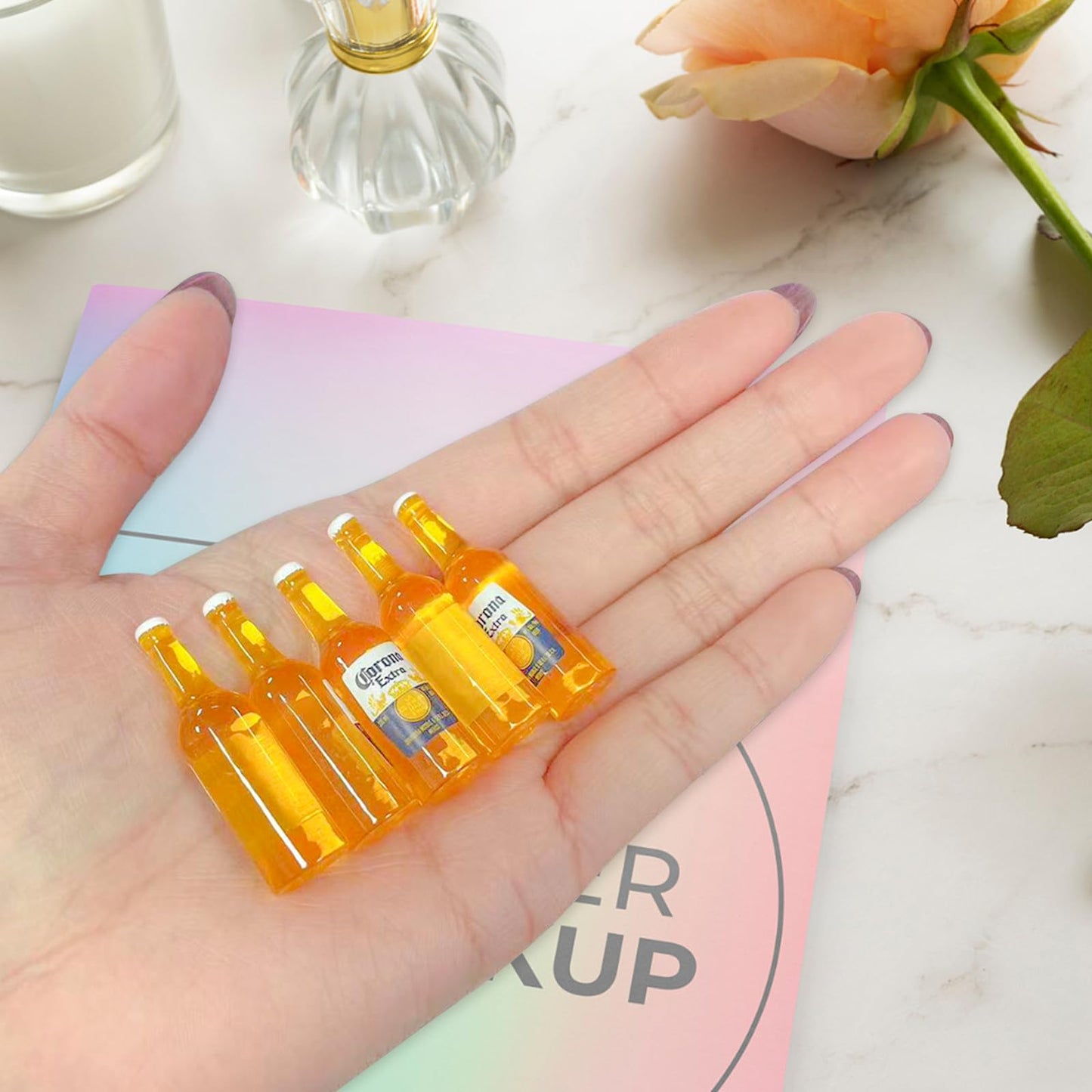 Harewu 12Pcs Miniature Wine Bottles Set – 1:12 Dollhouse Decor, Yellow