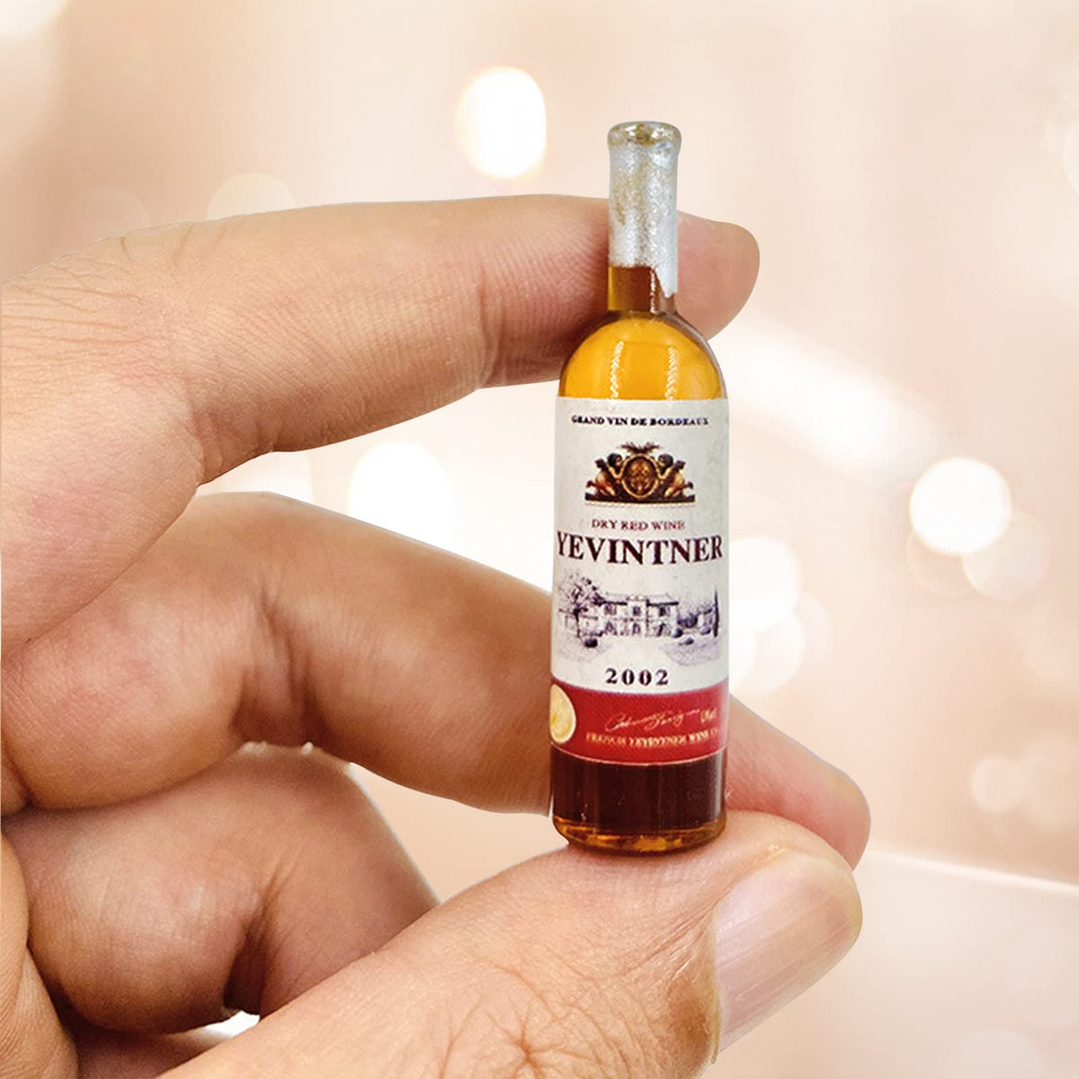 Harewu 10Pcs 1:12 Scale Miniature Wine Bottles Set – Dollhouse Drink Accessories (Non-Repeating)
