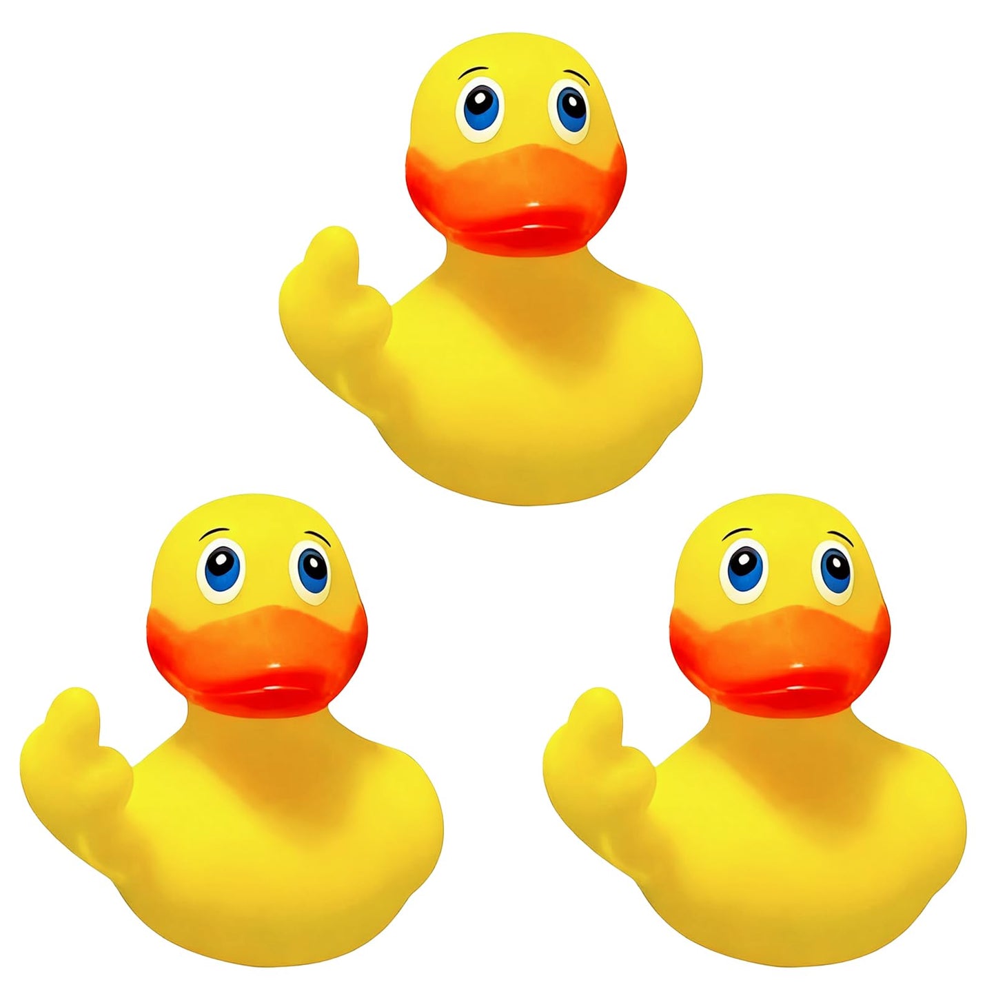 Harewu 3-Pack Rubber Ducks – Middle-Finger Duck Party Favors & Decor