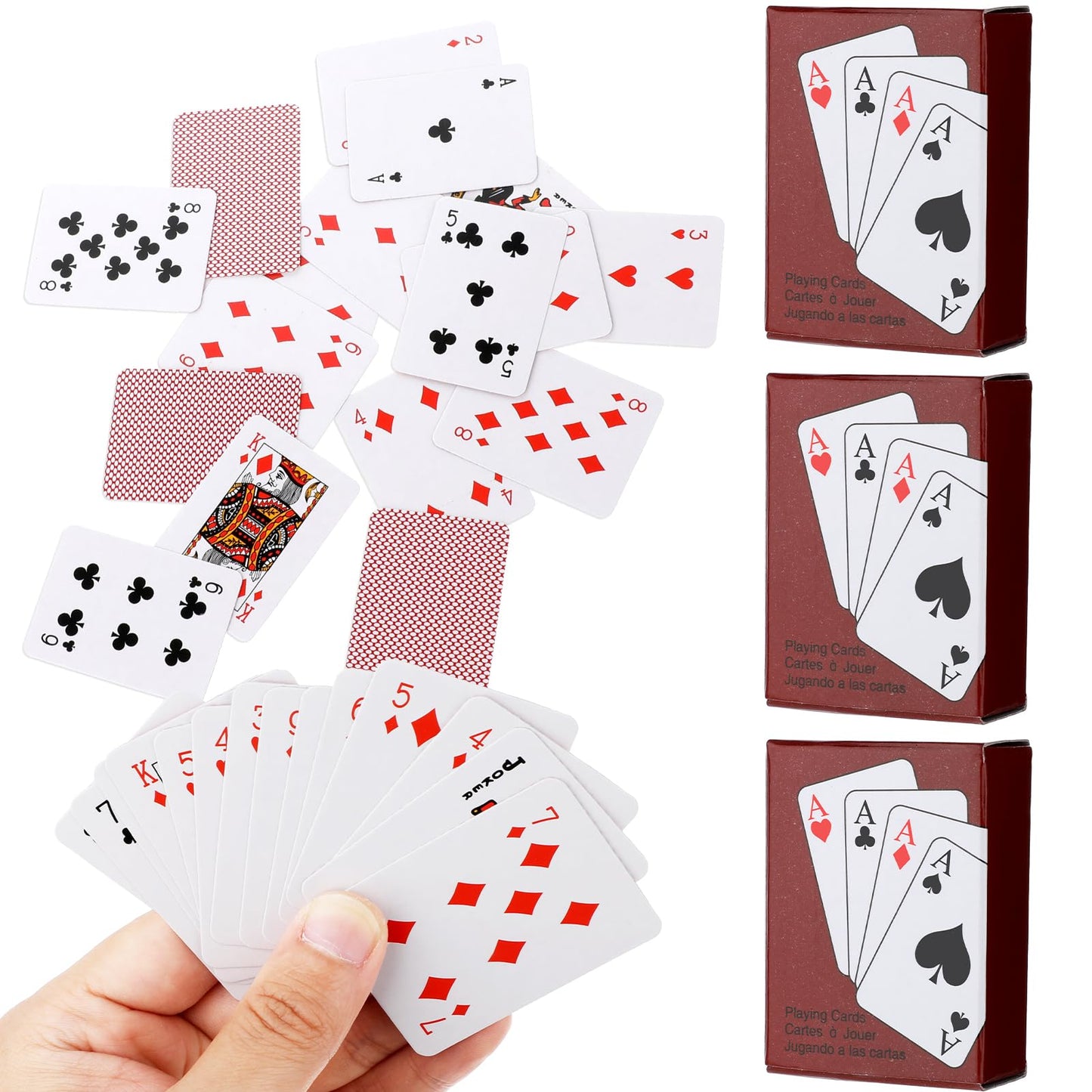 Hariendny 3 Decks Mini Playing Cards – Pocket-Size Party Poker Cards