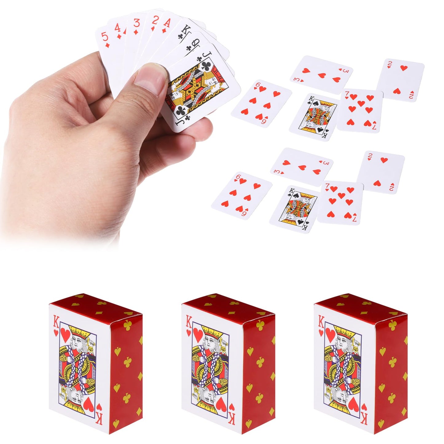 Hariendny 3 Decks Mini Playing Cards – Portable Party Card Set