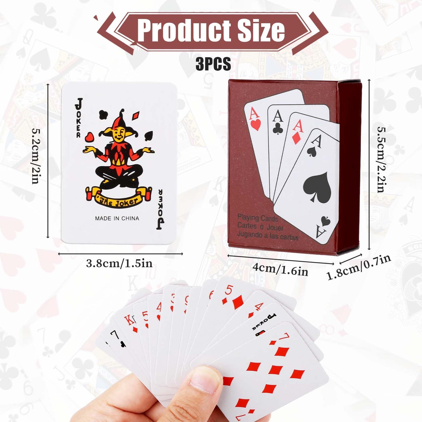 Hariendny 3 Decks Mini Playing Cards – Pocket-Size Party Poker Cards
