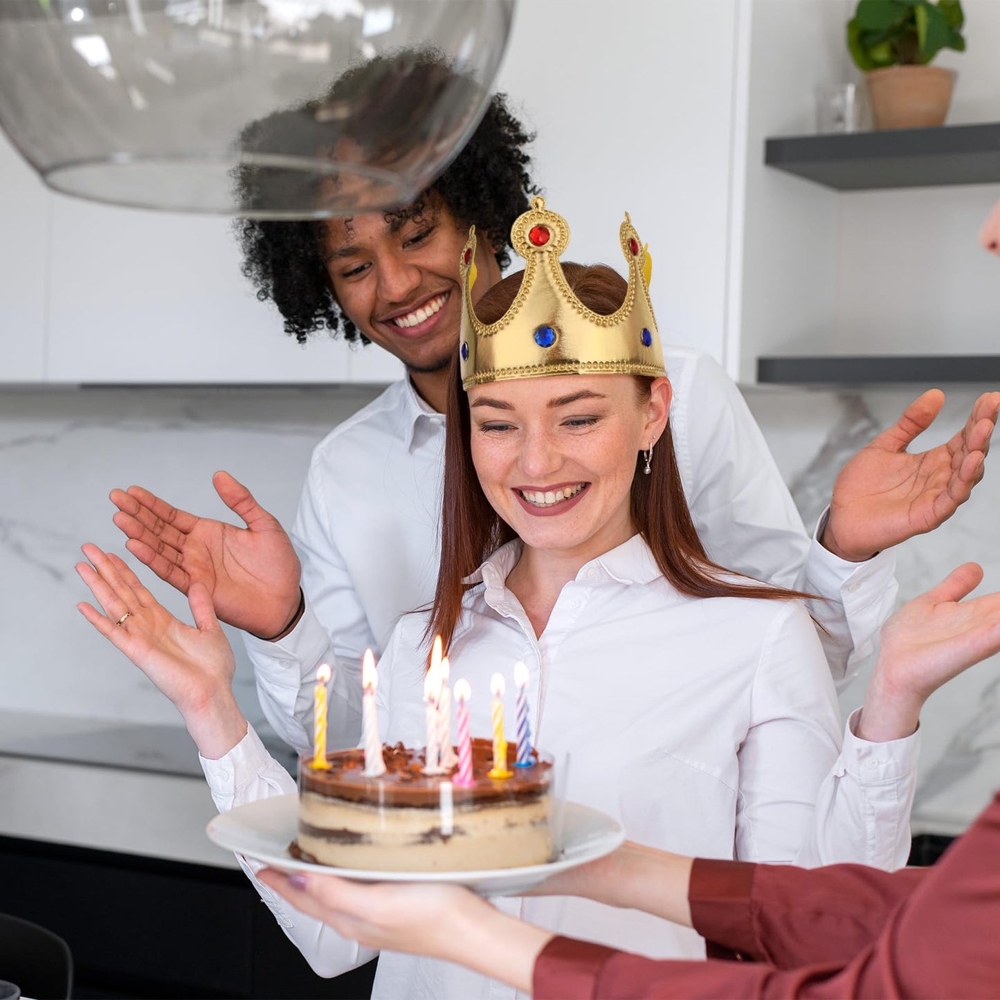Hariendny Prince Golden King Crown Birthday Hat - Dress-Up Party Accessory & Photo Prop