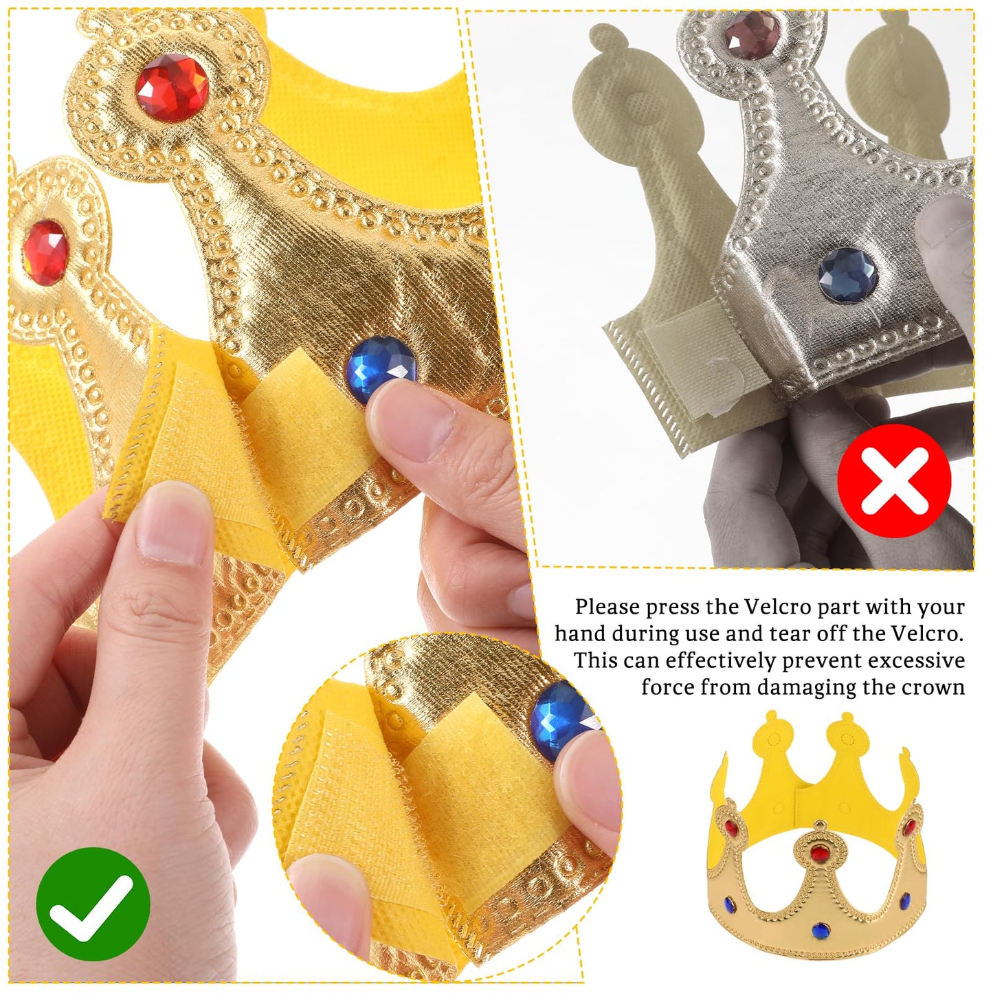 Hariendny Prince Golden King Crown Birthday Hat - Dress-Up Party Accessory & Photo Prop