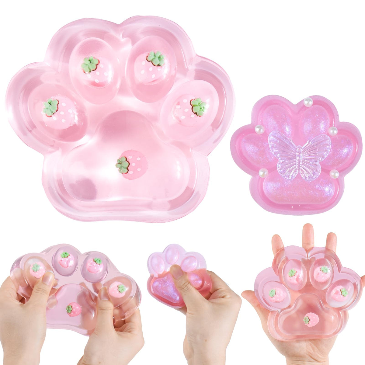 Harkta 2-Pack Large Cat Taba Squishy Paws – 5.3-inch & 3.2-inch Soft Fidget Toys