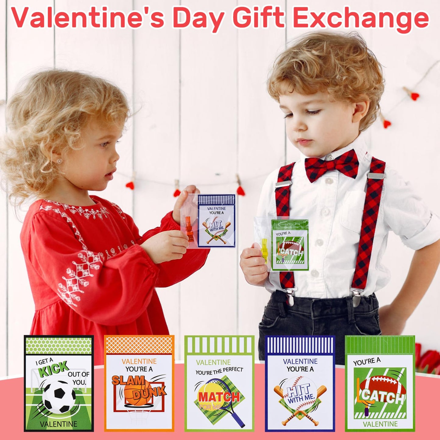 Harkta Valentines Day Finger Lights with Cards – 30 Pack Glow-in-the-Dark Party Favors for Kids