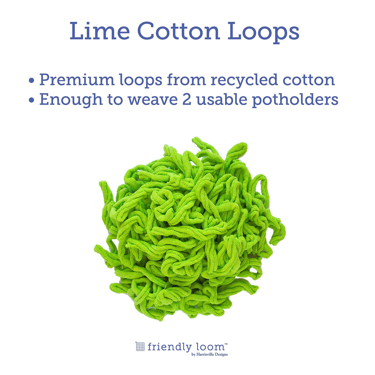 Harrisville Designs Friendly Loom Lime Pro Loops – 10-inch Potholder Kit
