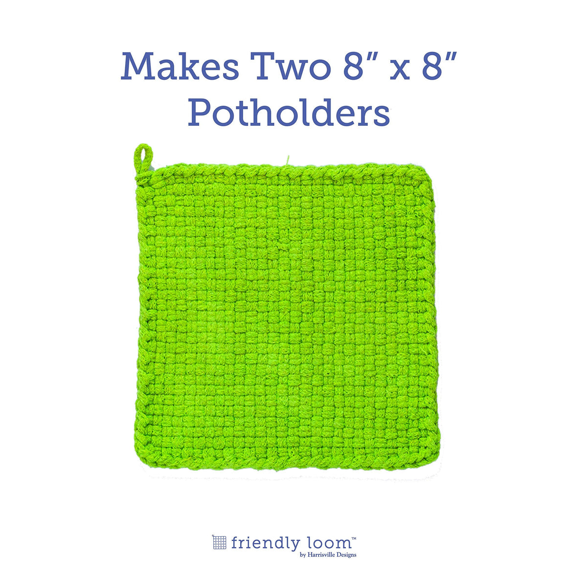 Harrisville Designs Friendly Loom Lime Pro Loops – 10-inch Potholder Kit
