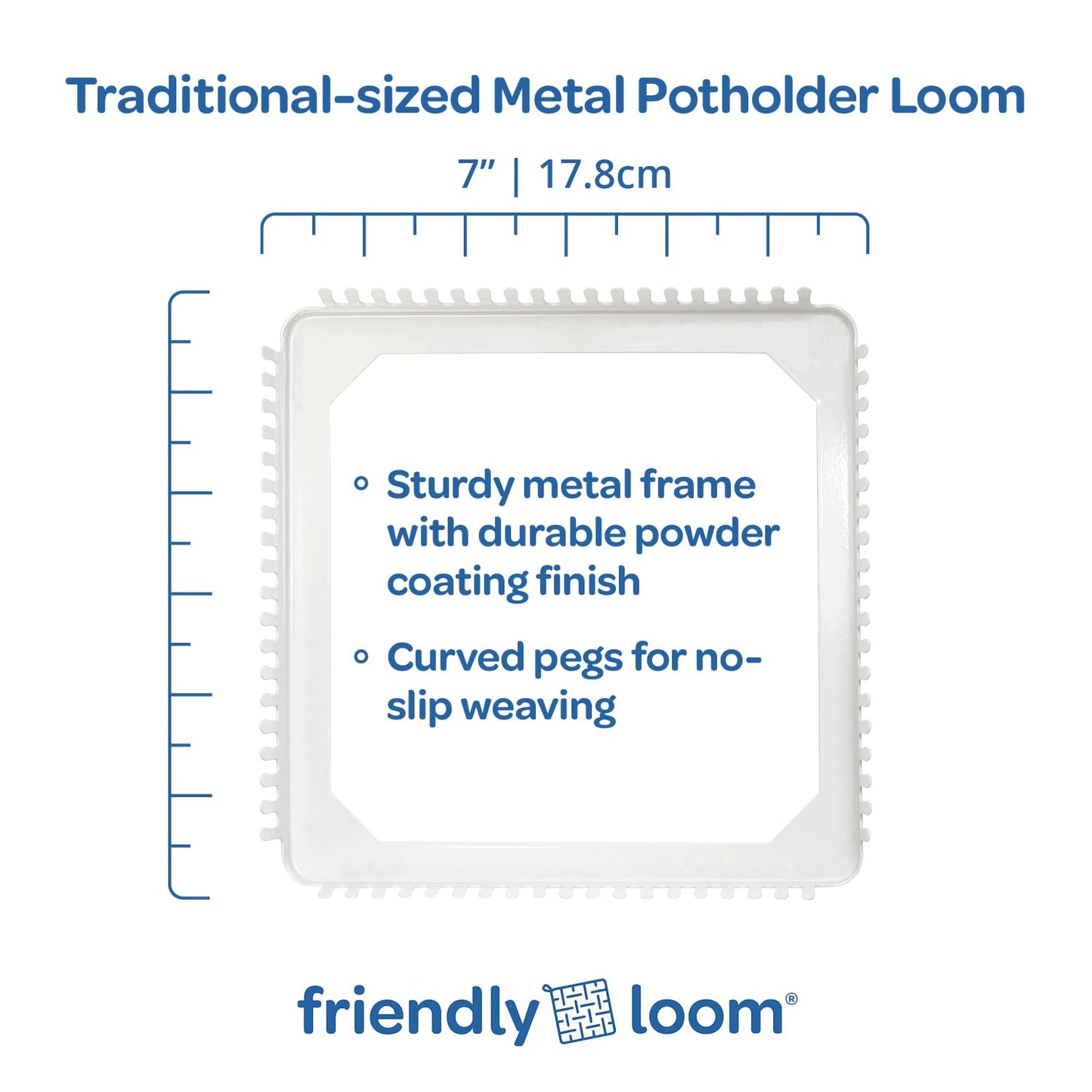 Friendly Loom 7” Traditional Potholder Kit by Harrisville Designs — Made in USA, 6 Potholders