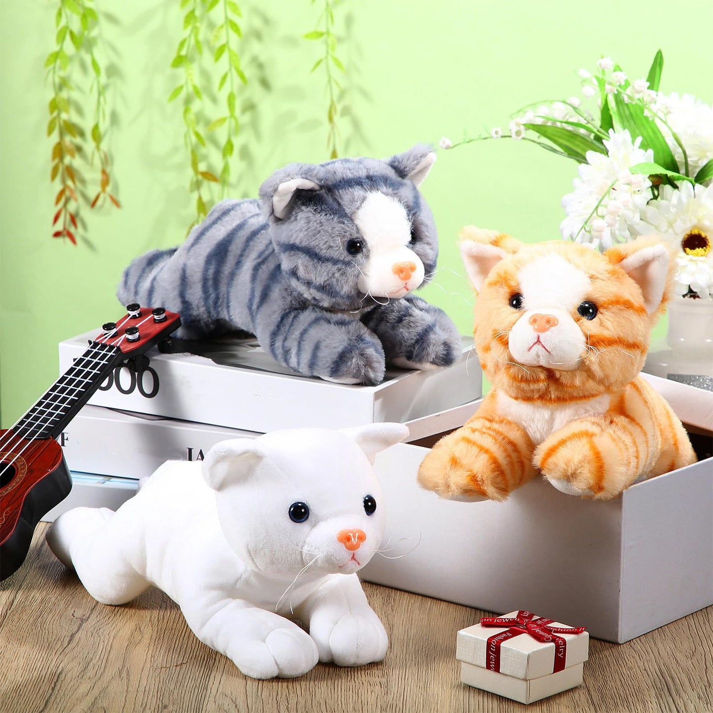 Harrycle 3 Pcs 9-Inch Cat Plush Toys | Soft Kitten Stuffed Animals for Kids, Gift & Decor