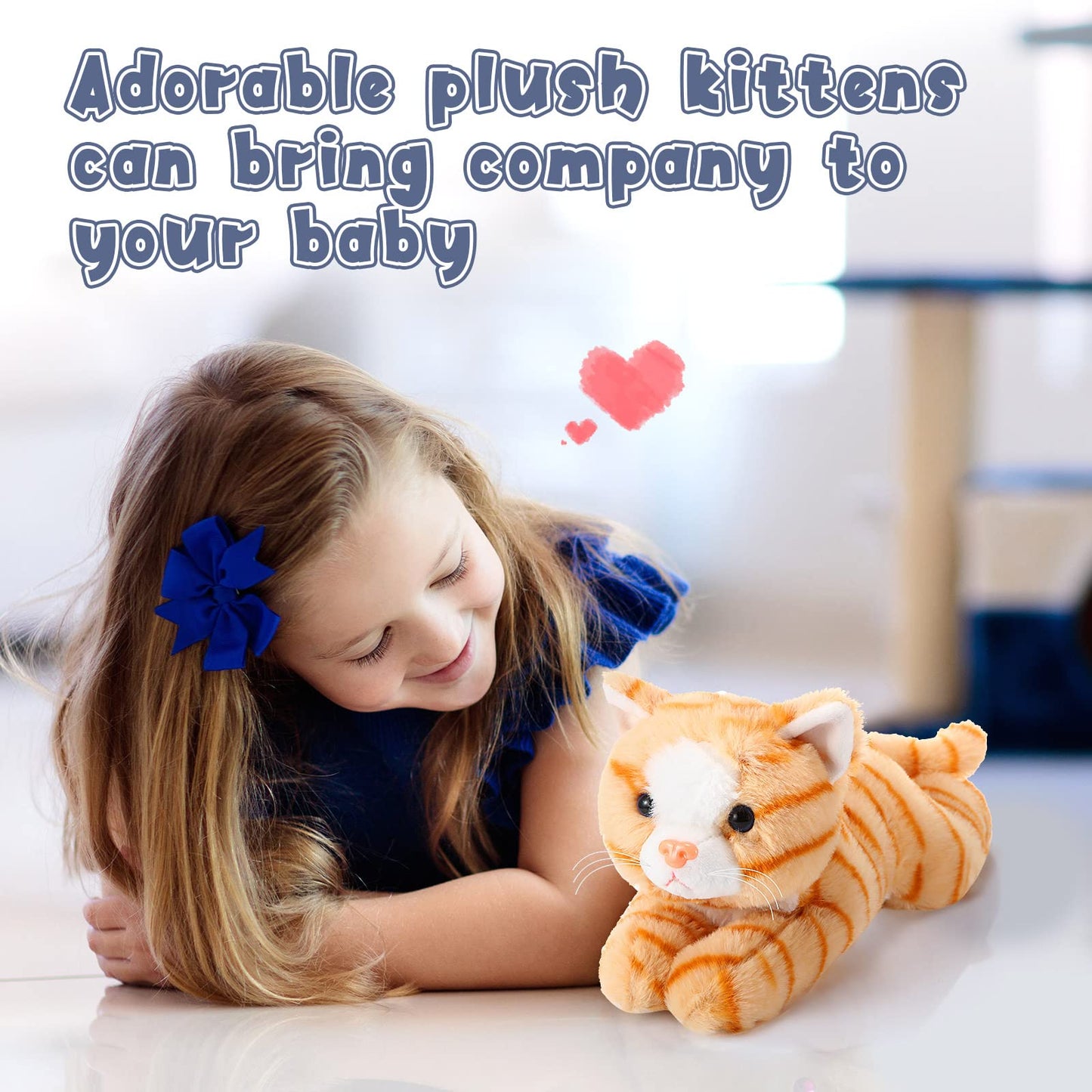 Harrycle 3 Pcs 9-Inch Cat Plush Toys | Soft Kitten Stuffed Animals for Kids, Gift & Decor