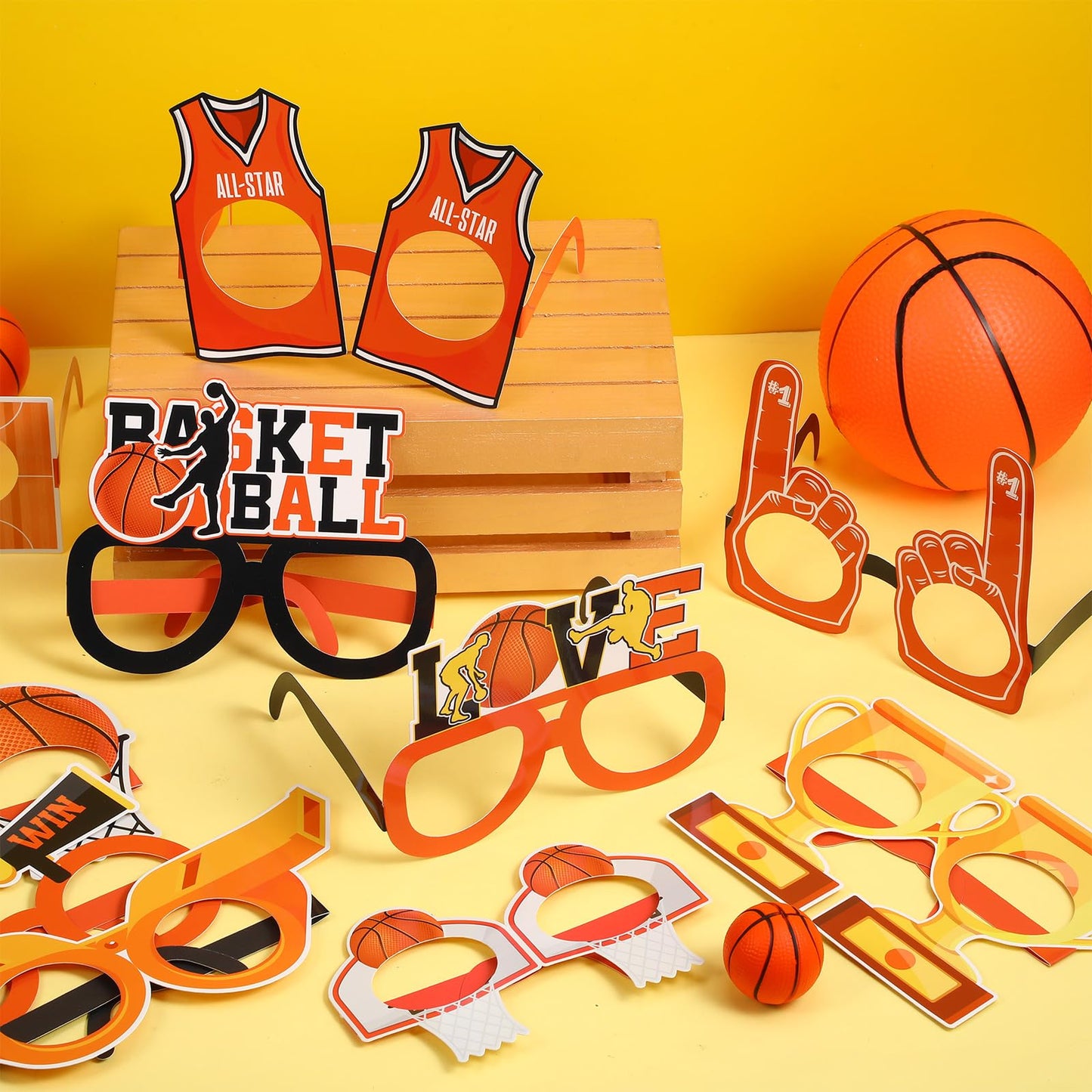Harrycle 36-Pack Basketball Party Glasses | All-Star Photo Booth Props