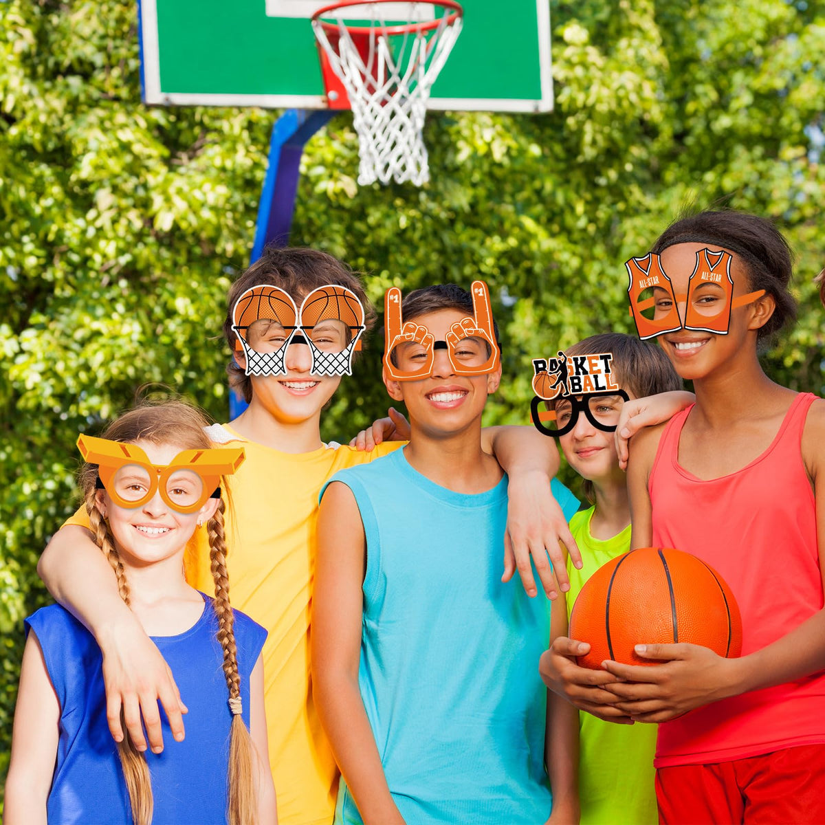 Harrycle 36-Pack Basketball Party Glasses | All-Star Photo Booth Props