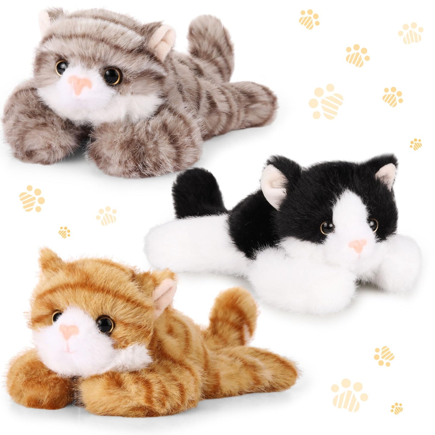 Harrycle 3 Pcs 9-Inch Cat Plush Toys – Soft Kittens Gift Set