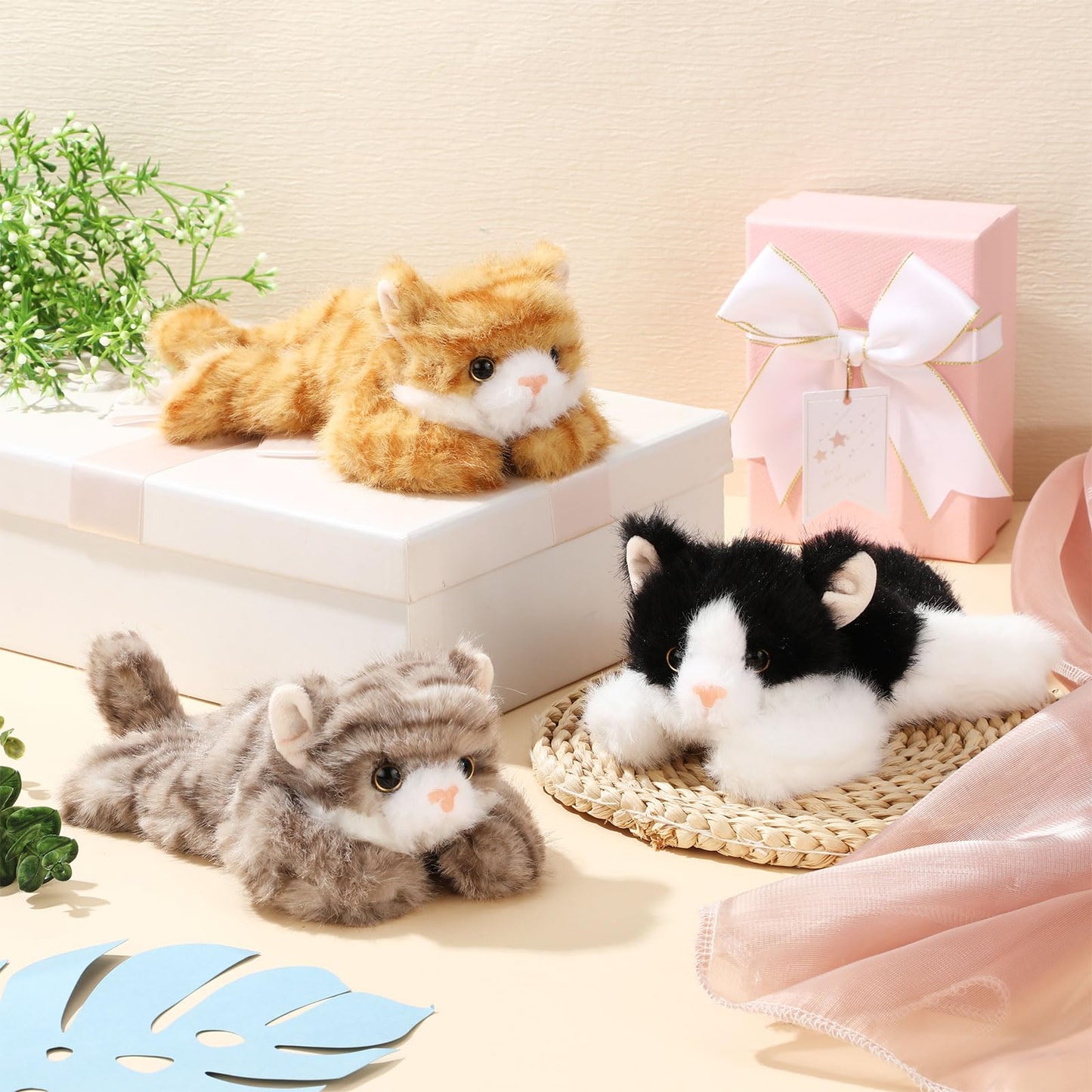 Harrycle 3 Pcs 9-Inch Cat Plush Toys – Soft Kittens Gift Set