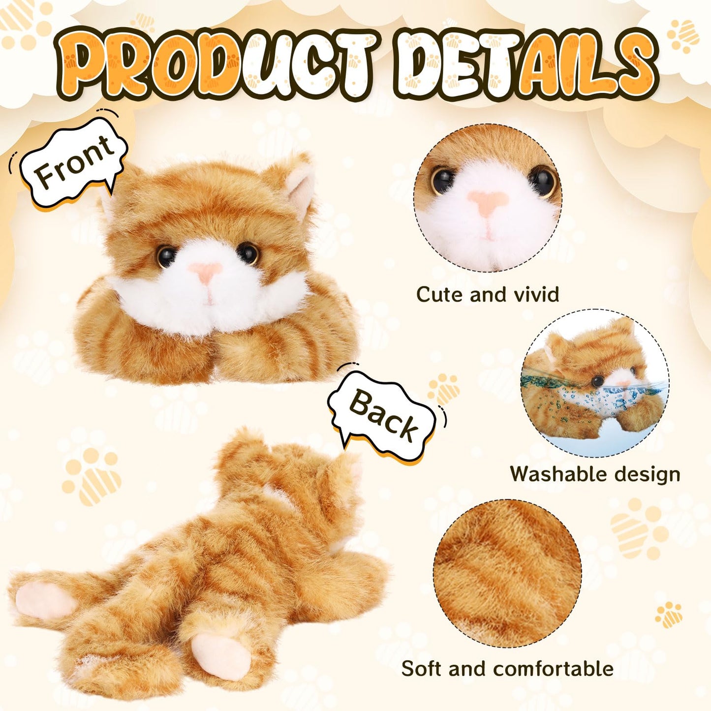 Harrycle 3 Pcs 9-Inch Cat Plush Toys – Soft Kittens Gift Set