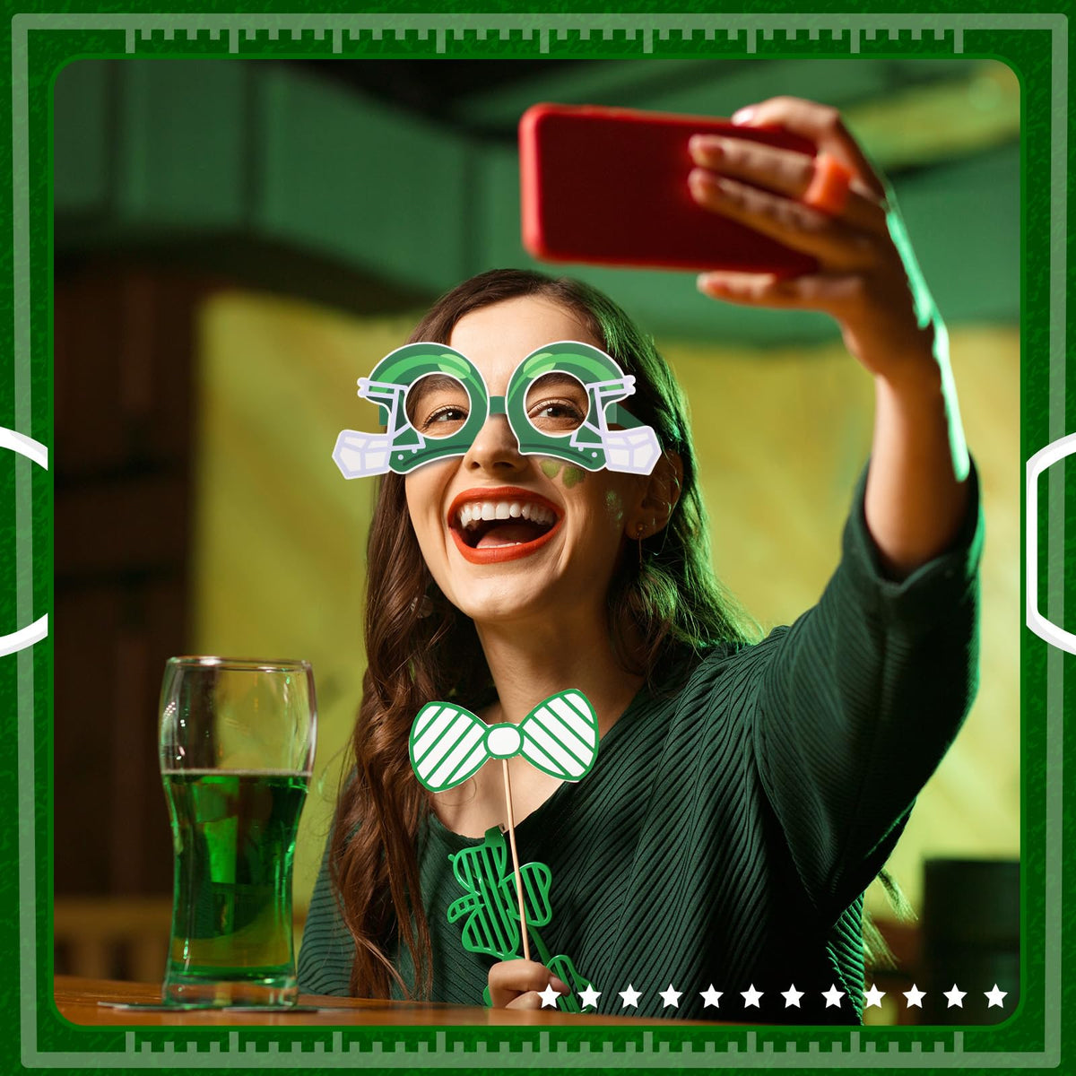 Harrycle 32 Pcs Football Party Decorations – Touchdown Paper Glasses & Photo Booth Props