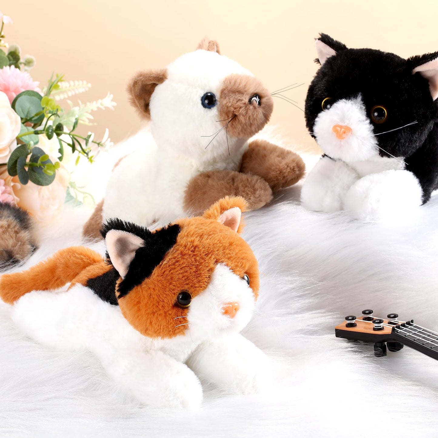 Harrycle 3-Pack 9-Inch Cat Plush Toys – Cute Kitten Stuffed Animals for Kids & Gifts