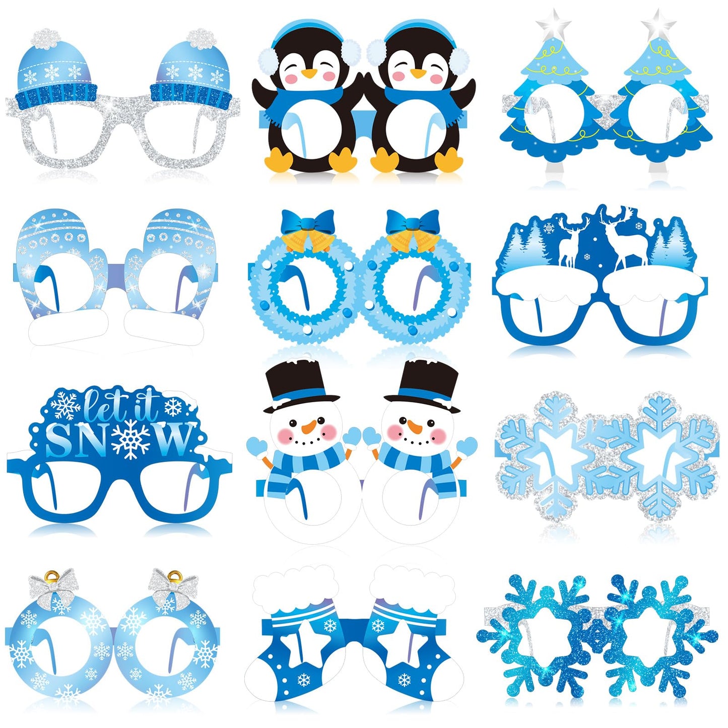 Harrycle 36 Pcs Winter Snowflake Eyeglasses – Party Favors & Photo Booth Props