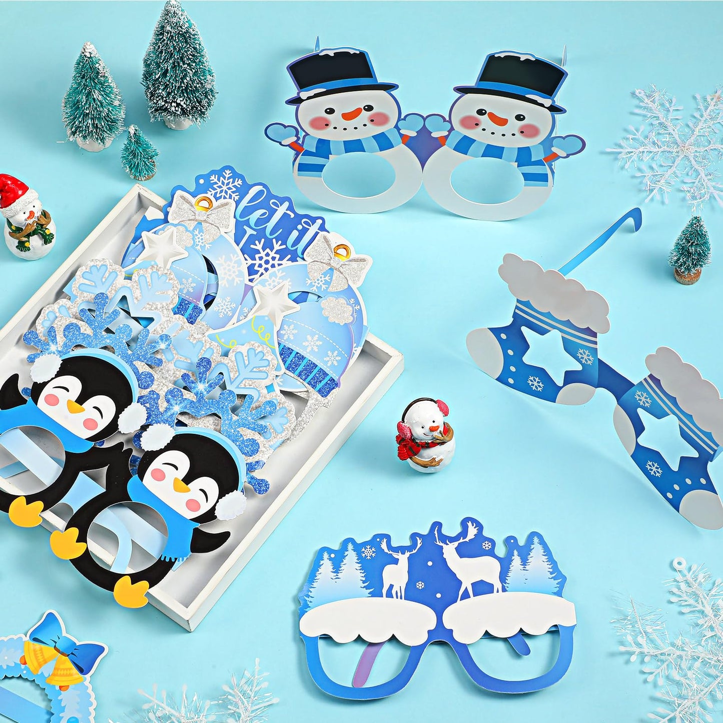 Harrycle 36 Pcs Winter Snowflake Eyeglasses – Party Favors & Photo Booth Props