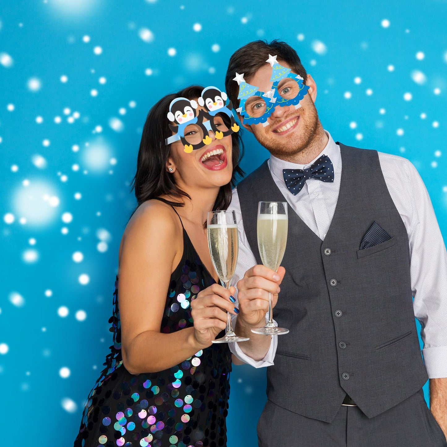 Harrycle 36 Pcs Winter Snowflake Eyeglasses – Party Favors & Photo Booth Props