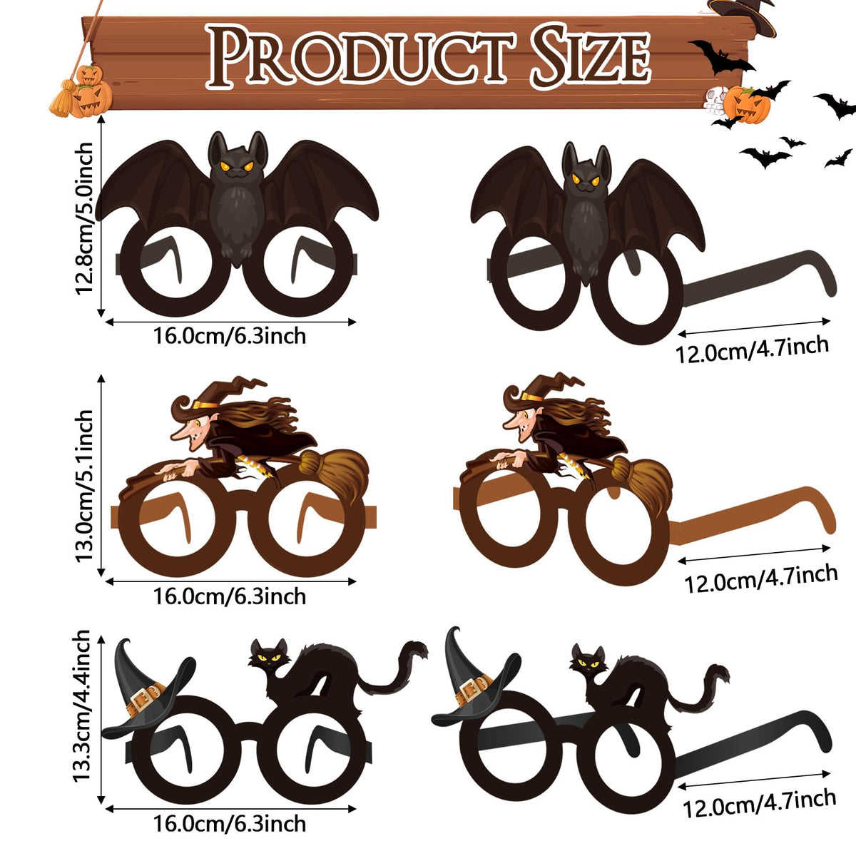 Harrycle 32 Pcs Wizard Photo Prop Glasses – Party Decorations for Halloween & Birthdays