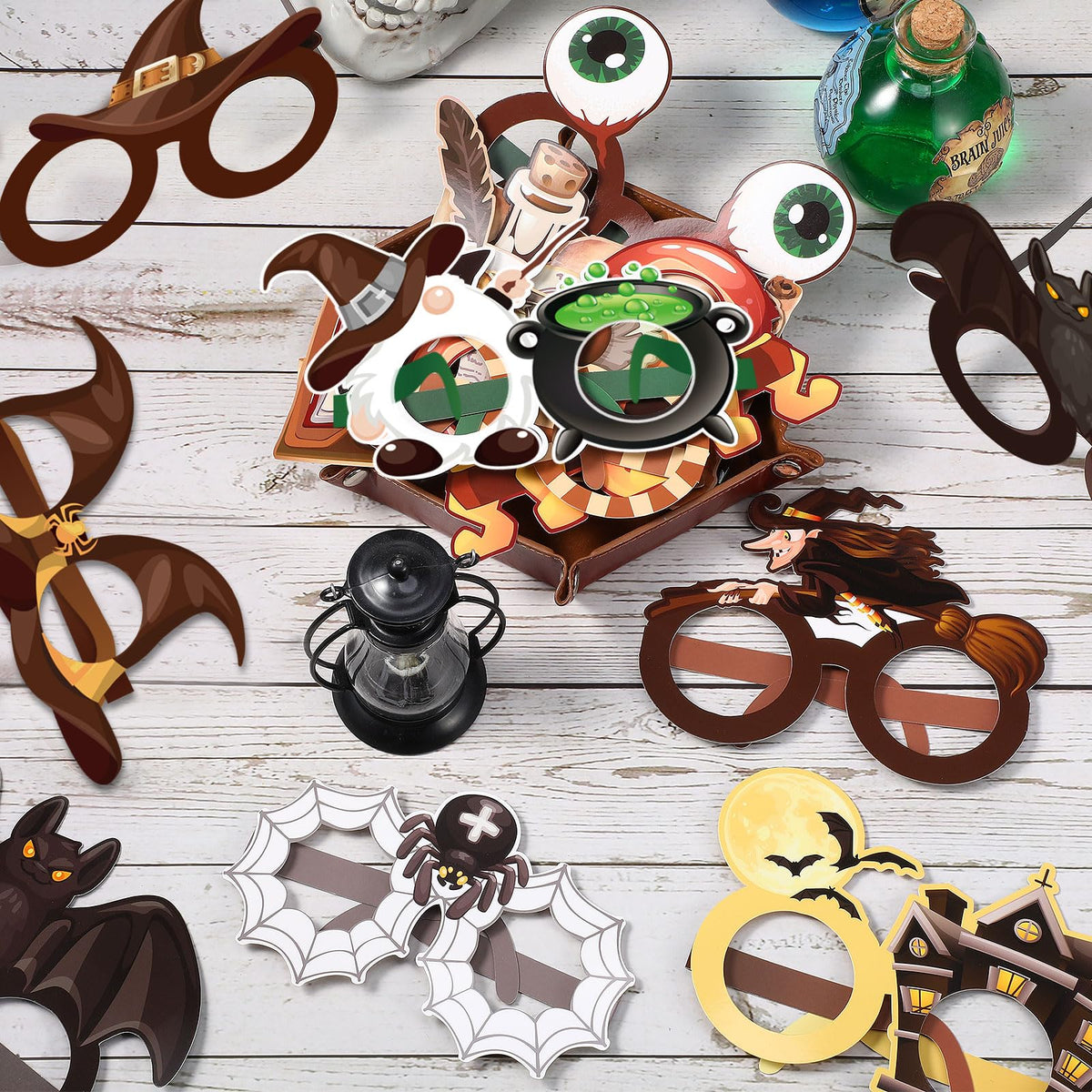 Harrycle 32 Pcs Wizard Photo Prop Glasses – Party Decorations for Halloween & Birthdays