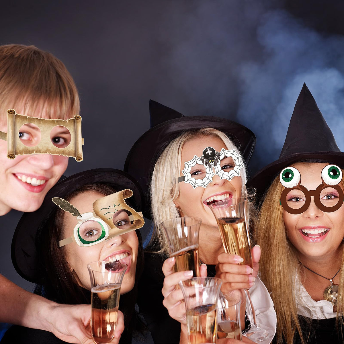 Harrycle 32 Pcs Wizard Photo Prop Glasses – Party Decorations for Halloween & Birthdays