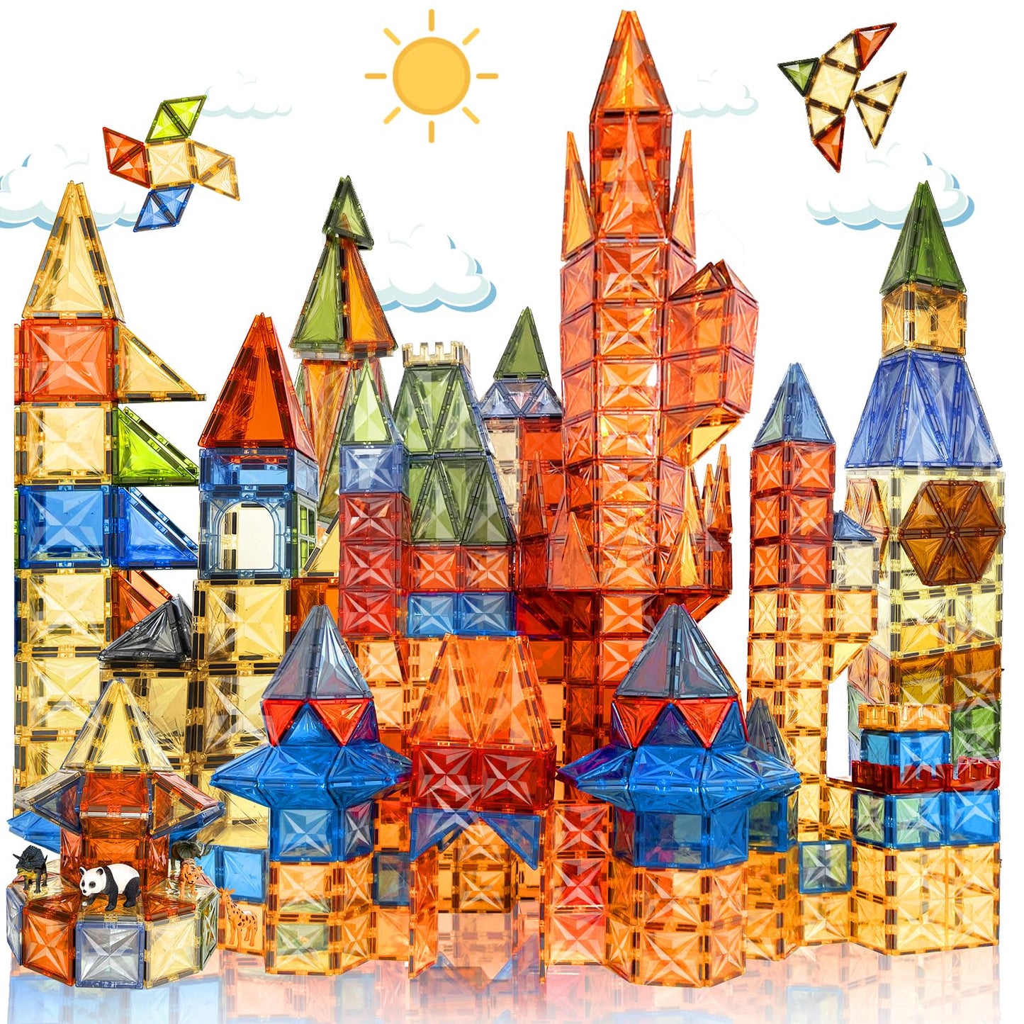 HarworLife 100 PCS Magnetic Tiles – Safe ABS STEM Tiles for 2D & 3D Builds