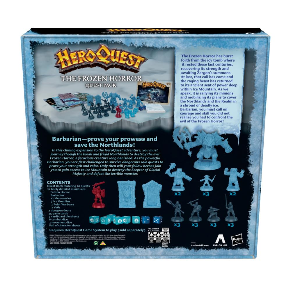 Hasbro Avalon Hill HeroQuest The Frozen Horror Quest Pack – Dungeon Crawler Expansion
