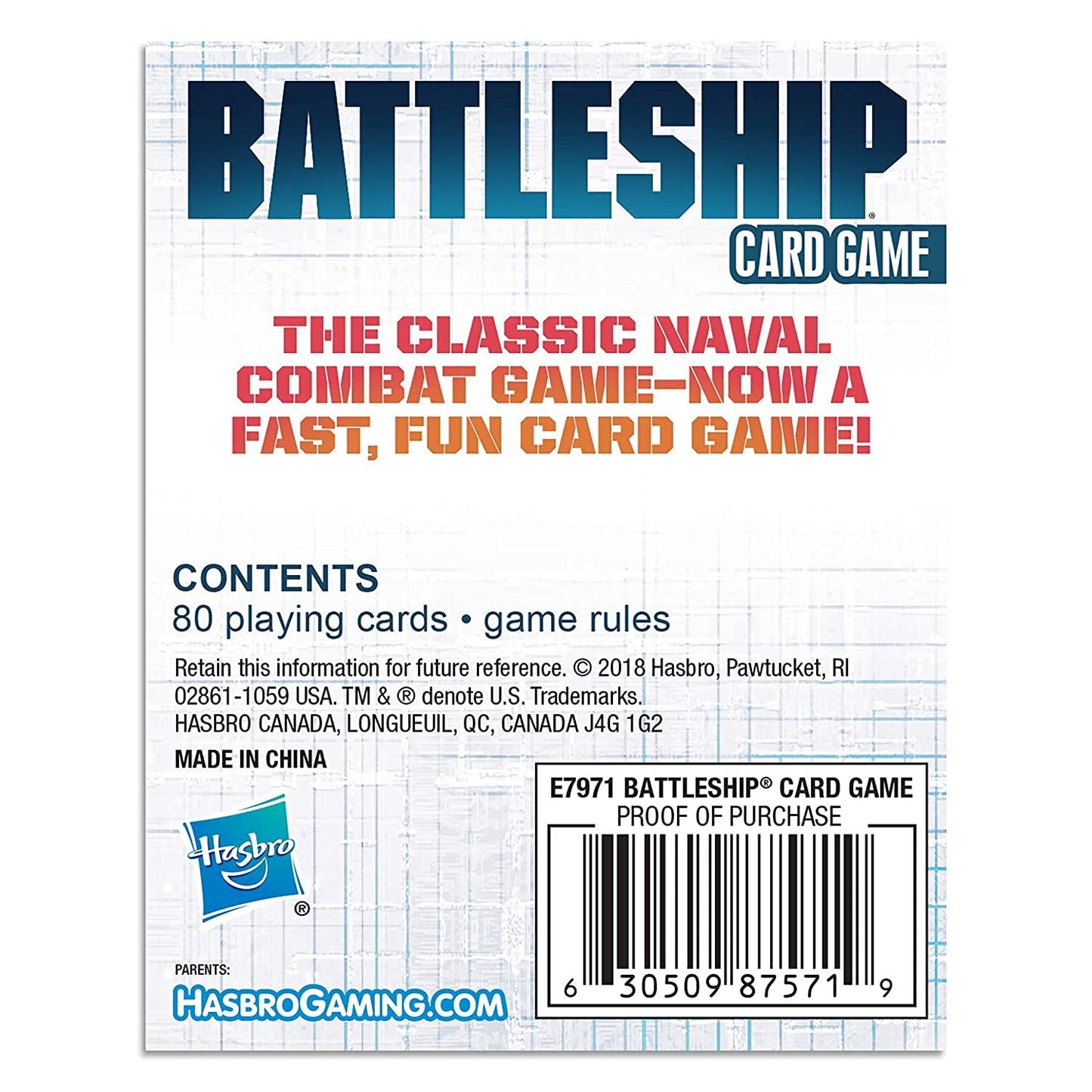 Hasbro Gaming Battleship Card Game for Kids — 2 Players Strategy, Travel Edition