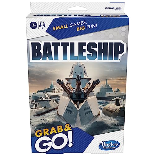 Hasbro Battleship Grab and Go – Portable 2-Player Travel Battleship (Ages 7+)