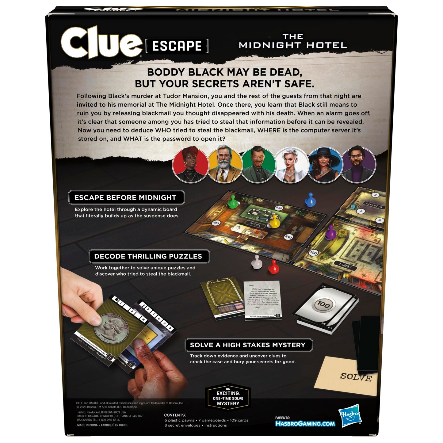 Clue Escape: Midnight Hotel Board Game – 1–6 Players, 90 Minutes | Hasbro Gaming
