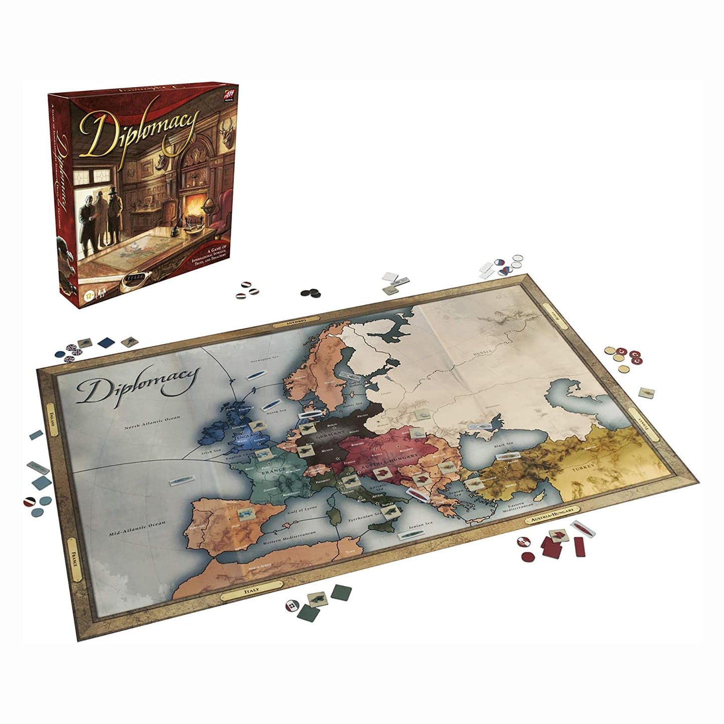 Hasbro Gaming Avalon Hill Diplomacy – Cooperative European Strategy Board Game (2-7 Players, Ages 12+)