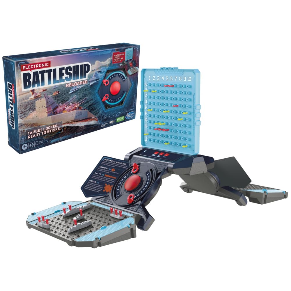 Hasbro Electronic Battleship Reloaded – Lights, Sounds & Custom Layouts (Ages 8+)