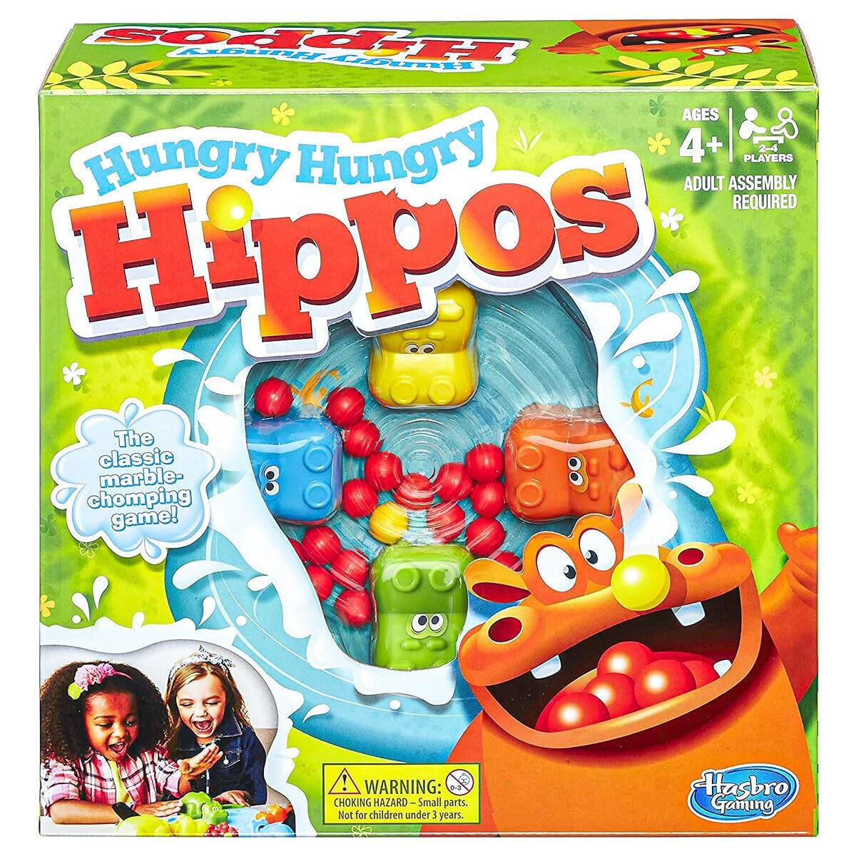 Hasbro Elefun and Friends Hungry Hungry Hippos – Family Marble-Chomping Game