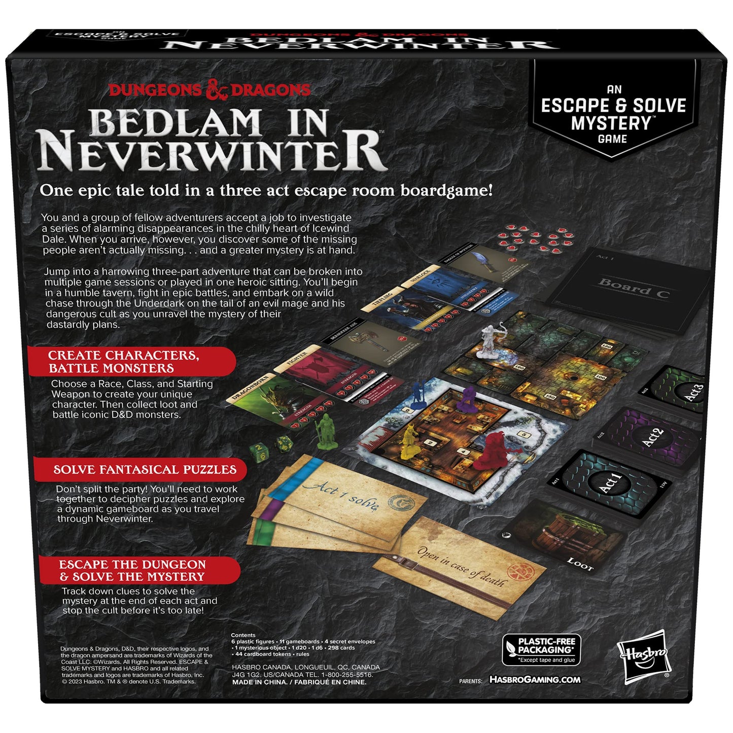 Hasbro Gaming D&D Bedlam in Neverwinter: Escape Room Board Game for 2-6 Players (Ages 12+), Amazon Exclusive