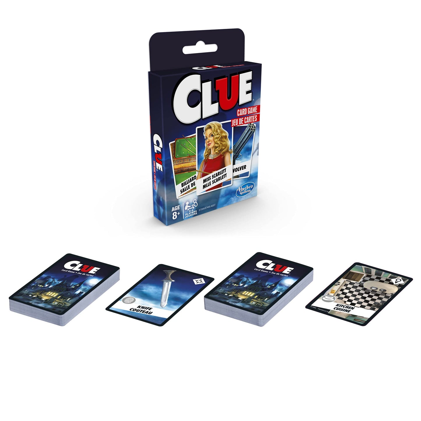 Hasbro Gaming Clue Card Game – Fast 3-4 Player Mystery for Ages 8+
