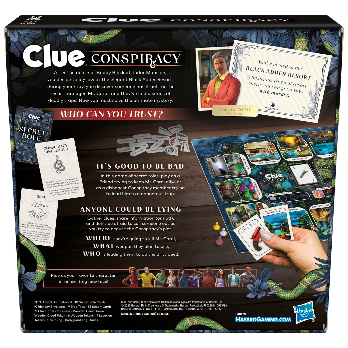 Hasbro Gaming Clue Conspiracy Board Game for Adults & Teens – Secret Roles, 4-10 Players, 45-Minute Mystery