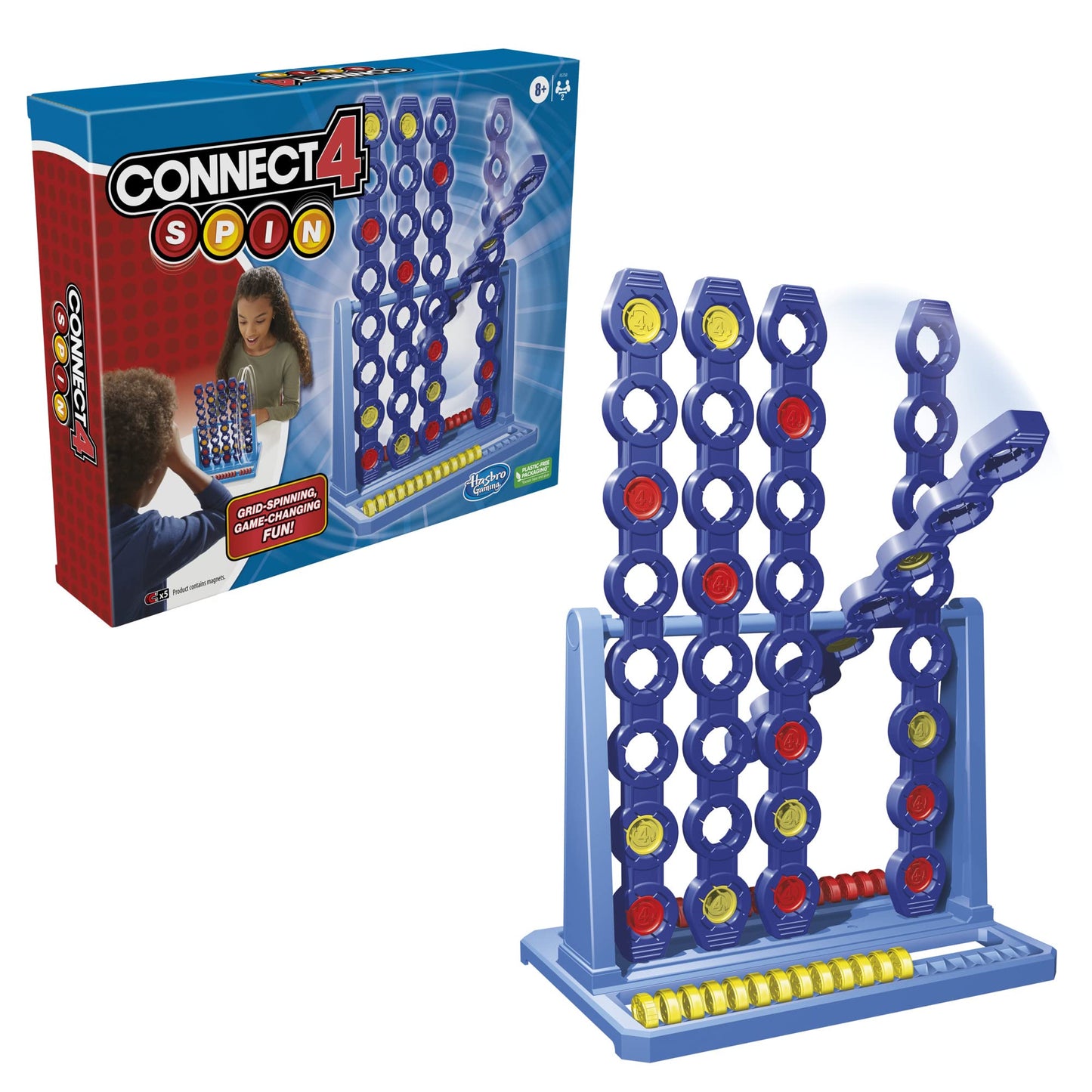 Hasbro Gaming Connect 4 Spin Game – Spinning Grid Strategy for 2 Players