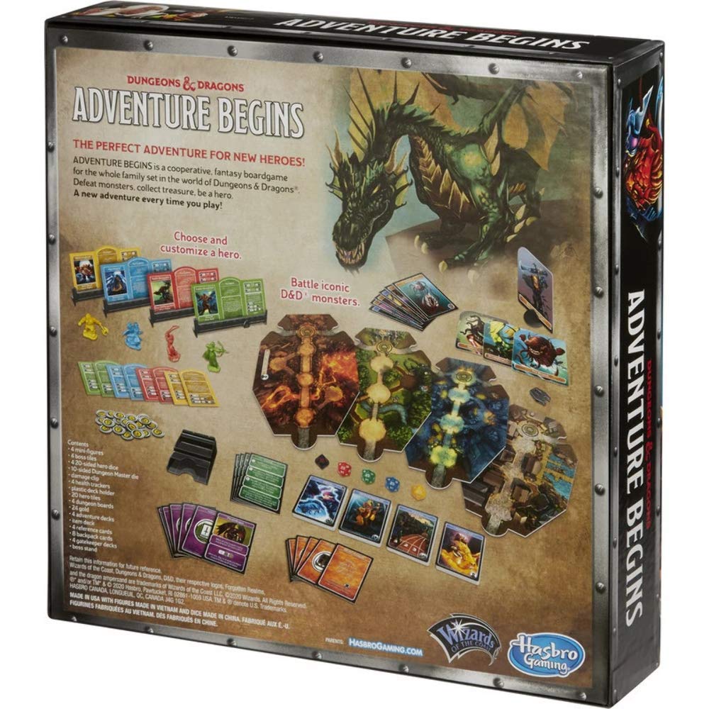 Hasbro Gaming Dungeons & Dragons Adventure Begins | Cooperative Fantasy Board Game for 2-4 Players (Ages 10+)